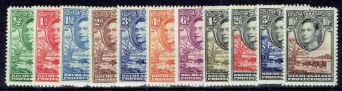 Bechuanaland 1938 KGVI set of 11 fine mint