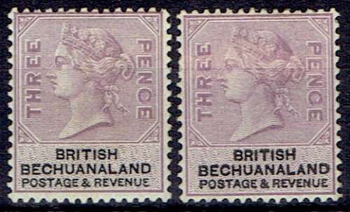 Bechuanaland 1888 Unappropriated Die 3d both printings fine mint