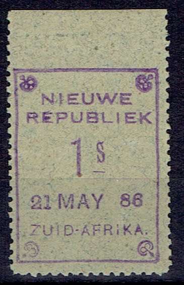 New Republic 1886 without Arms, blue paper, 1s 21 May 86 very fine mint