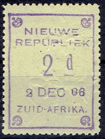 New Republic 1886 with Arms, yellow paper, 2d 2 Dec 86 very fine mint