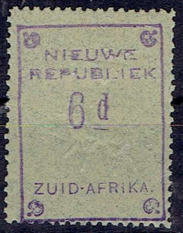 New Republic 1887 No date, blue  paper, 6d very fine mint