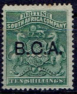 Nyasaland 1891/95 Rhodesia overprinted 10s deep green fine mint