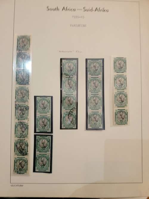 South Africa 1930 Roto Hyphenated Coil collection / Study of 1/2d, 1d and 2d