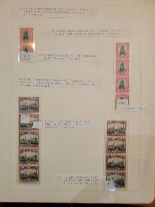 South Africa 1930 Roto Hyphenated Coil collection / Study of 1/2d, 1d and 2d