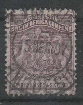 Rhodesia BSAC 1892 Arms Rhodesia 2s6d lilac fine used