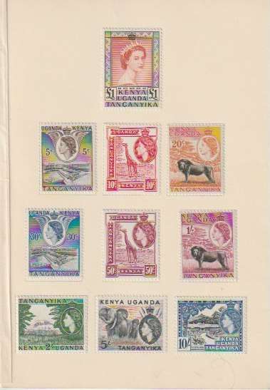 Kenya Uganda Tanganyika 1954 East Africa QEII presenation folder very fine mint