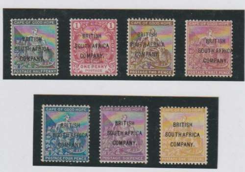Rhodesia BSAC 1896 Cape of Good Hope set of 7 overprinted very fine mint