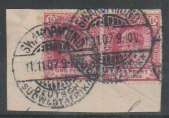South West Africa 1907 COGH 1d pair forerunner fine used with Swakopmund cancel