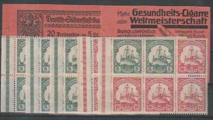 South West Africa 1913 Booklet C exploded with all 5 panes very fine