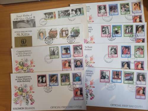 Commonwealth QEII 1986 60th Birthday first day covers x25 very fine
