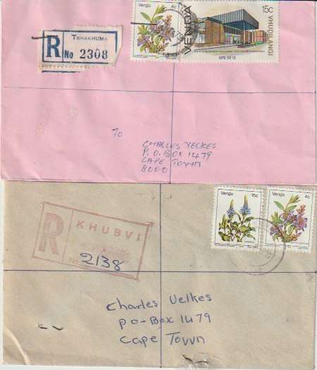 South Africa Homelands Transkei Bophuthatswana Venda genuine comercial covers fine and very scarce