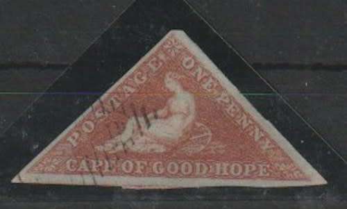 Cape of Good Hope 1853 Triangle 1d brown red on lightly blued paper very fine used design clear