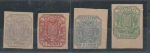 Transvaal 1884 Wagon with shafts 4 values in proof imperforate singles very fine