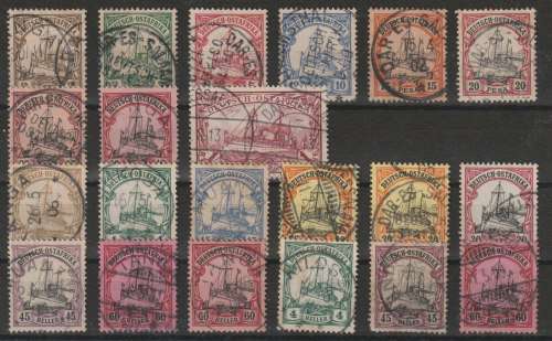 German East Africa 1901/19 Yacht lot with and without watermark fine used