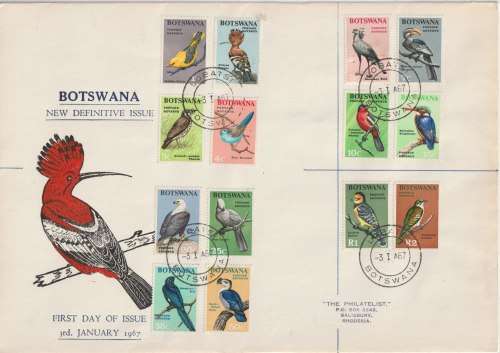 Botswana 1967 Brids Definitive first day cover very fine used