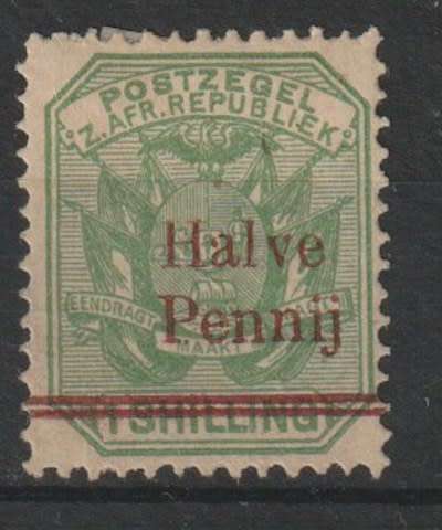 Transvaal 1894 Halve Penny on 1s with Pennij variety  fine mint