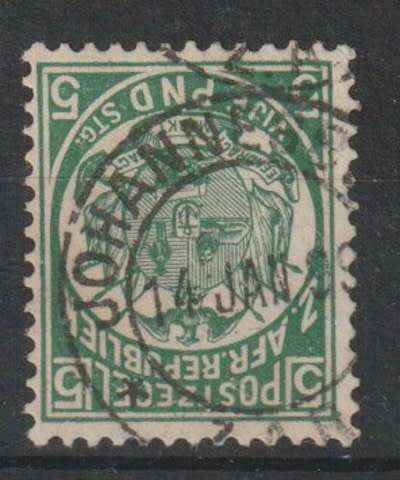 Transvaal 1885 £5 deep green with genuine clear 14 Jan 93 Johannesburg postmark very fine used