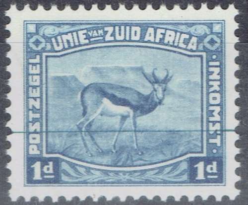 South Africa 1923 Harrison Essay 1d blue proof essay defaced with blue line very fine unmounted mint