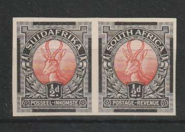 South Africa 1926 1/2d Colour Trial Proof pair very fine