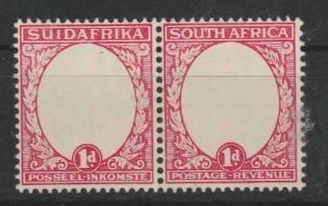 South Africa 1929 Darmstadt Trial 1d Frame pair in carmine very fine