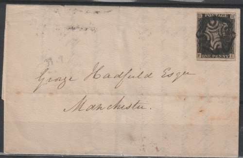 Great Britain 1840 QV 1d black plate 10 FI on wrapper with BPA certificate