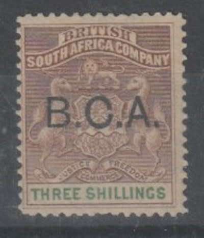 Nyasaland 1891/95 Rhodesia overprinted 3s brown and green thick overprint fine mint