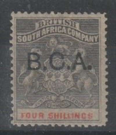 Nyasaland 1891/95 Rhodesia overprinted 4s grey-black & vermillion fine mint