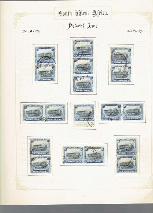 South West Africa 1931 Pictorial used collection to 20s in pairs, blocks etc