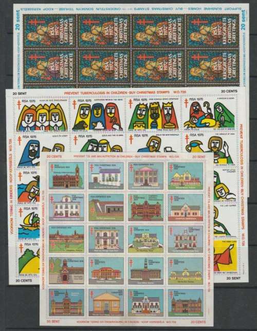 South Africa 1972-84 Christams full sheets x8 very fine