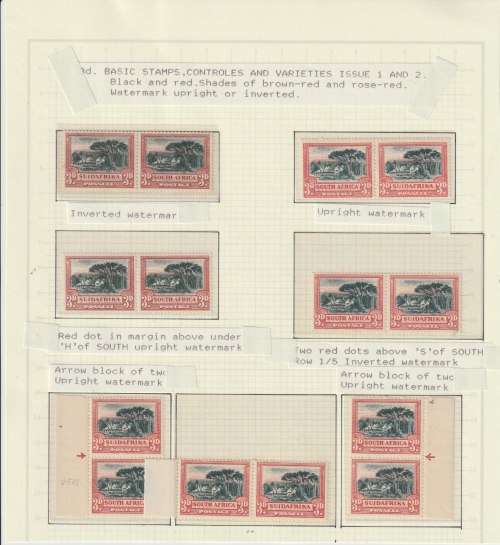 South Africa 1930 Roto Unhyphenated 3d black and red small mint collection