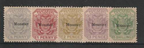 Transvaal 1895 Wagon with Pole set of 5 specimen overprinted MONSTER very fine