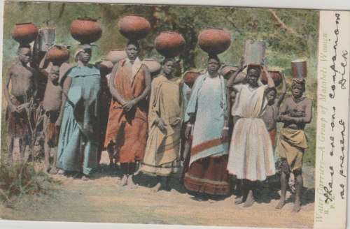 Rhodesia BSAC 1906 Matabeli Women picture postcard used Bulawayo  very fine