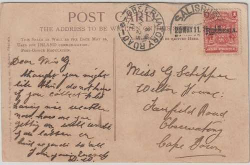 Rhodesia BSAC 1911 Salisbury The Suburbs picture postcard fine