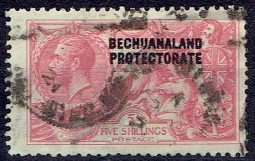 Bechuanaland 1920 KGV BW Sea Horse 5s rose-carminefine used