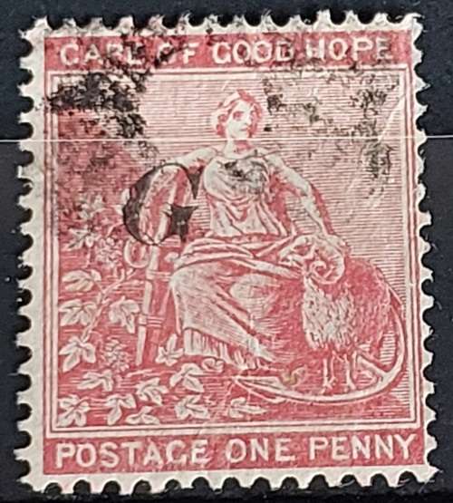 Griqualand West 1877/78 1d carmine-red optd Type 12 fine used