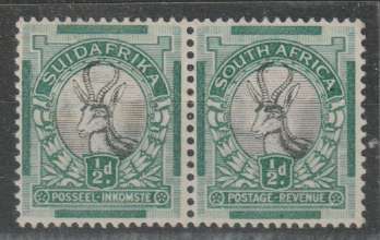 South Africa 1930 Roto Unhyphenated 1/2d COBWEB flaw fine mint