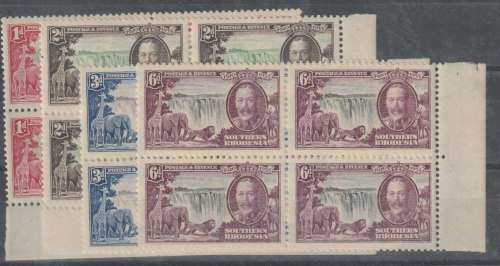 Southern Rhodesia 1935 KGV Silver Jubilee set of 4 in blocks of 4 unmounted mint