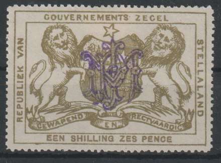 Bechuanaland Stellaland Revenue 1885 with monogram  1s6d very fine mint