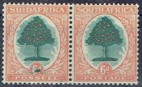 South Africa 1930/31 Roto 6d upright wmk with blob in value plate flaw