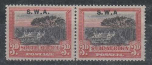 South West Africa 1927 London 3d perf down with missing stop