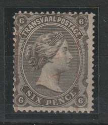 Transvaal 1885 QV 2d on 6d fine mint