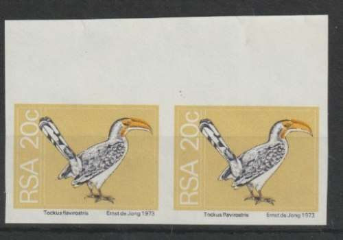 South Africa 1974 Definitive 20c top marginal imperforate pair very fine unmounted mint