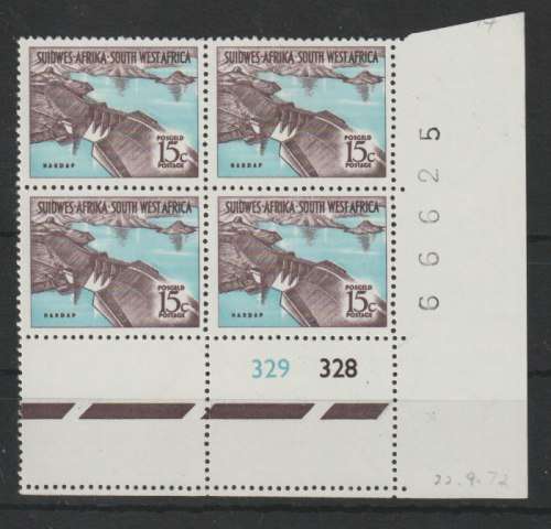 South West Africa 1968 1st Definitive Harrison 15c, c/blk of 4  very fine unmounted mint
