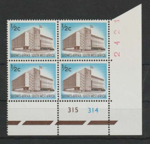 South West Africa 1970 1st Definitive New Design  1/2, c/blk of 4  very fine unmounted mint