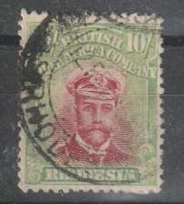 Rhodesia BSAC 1913/22 KGV Admiral Die II  perf 14 10s yellow-green  fine used