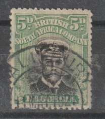 Rhodesia BSAC 1913 KGV Admiral Die IIIA perf 14 5d black & green  fine used
