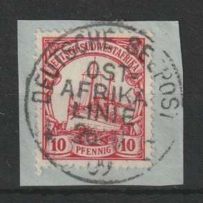 South West Africa Postmarks 1909 Deutsche Seepost Ost Afrika ... cancel on 10pfg very fine