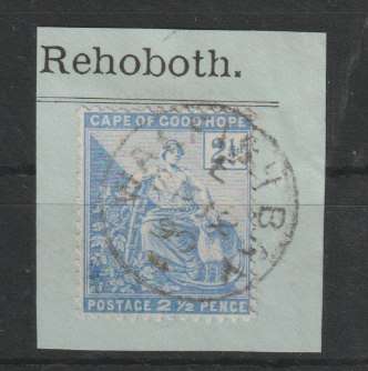 South West Africa 1899 COGH 2 1/2d with Walfish Bay cancel on piece very fine