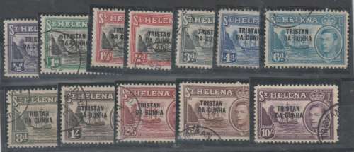 Tristan Da Cunha 1952 KGVI set of 12 very fine used
