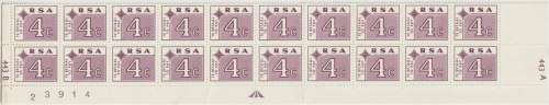 South Africa Postage Due 1972 4c double bottom rows of 10 miscut with both A & B controls numbers